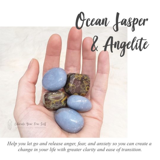 ocean jasper and angelite gemstones