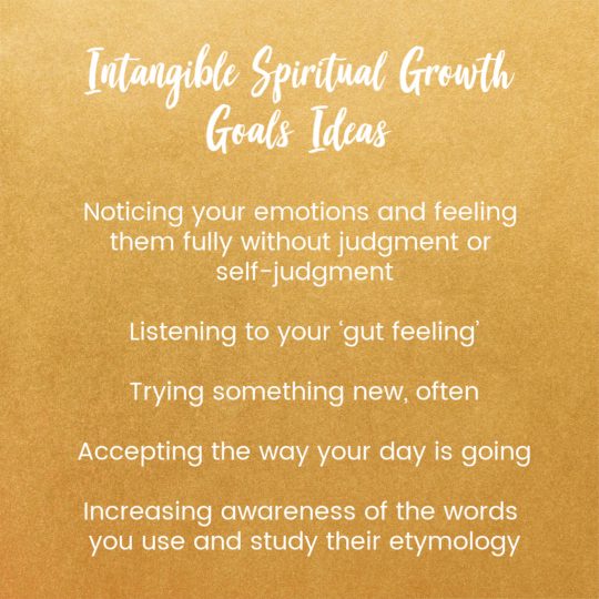 intangible spiritual growth goals ideas