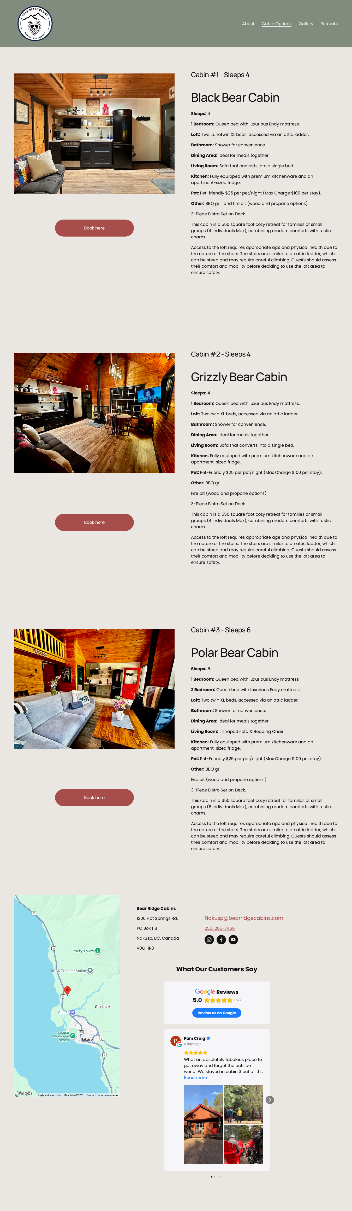 Nakusp Bear Ridge Cabins Website Polishing 2