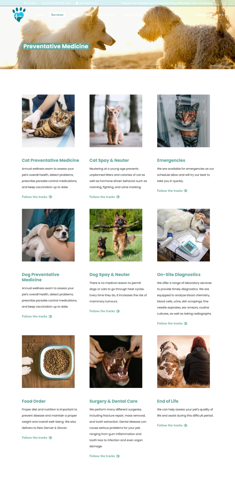Nakusp Website Design - Nakusp Vet Clinic Portfolio